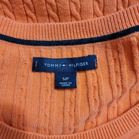 TOMMY Hilfiger Knit Round Neck Pullover Sweater Orange Size Small - Picture 7 of 7